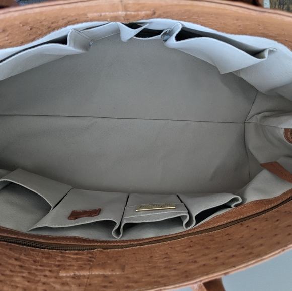 Barfield Collection Tan Ostrich Leather Tote - Picture 10 of 10